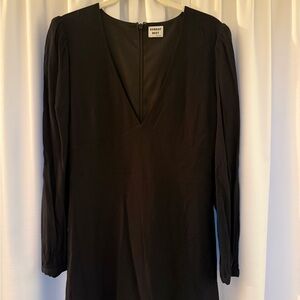 Sunday Best Black V-Neck Long-Sleeve Midi Dress